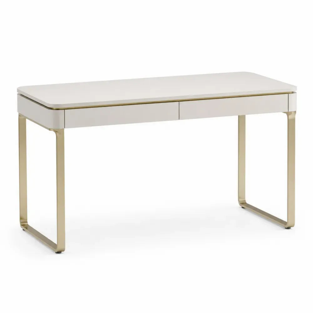 Schreibtisch mit zwei Schubladen, MDF, Stahlbeine, 120 cm