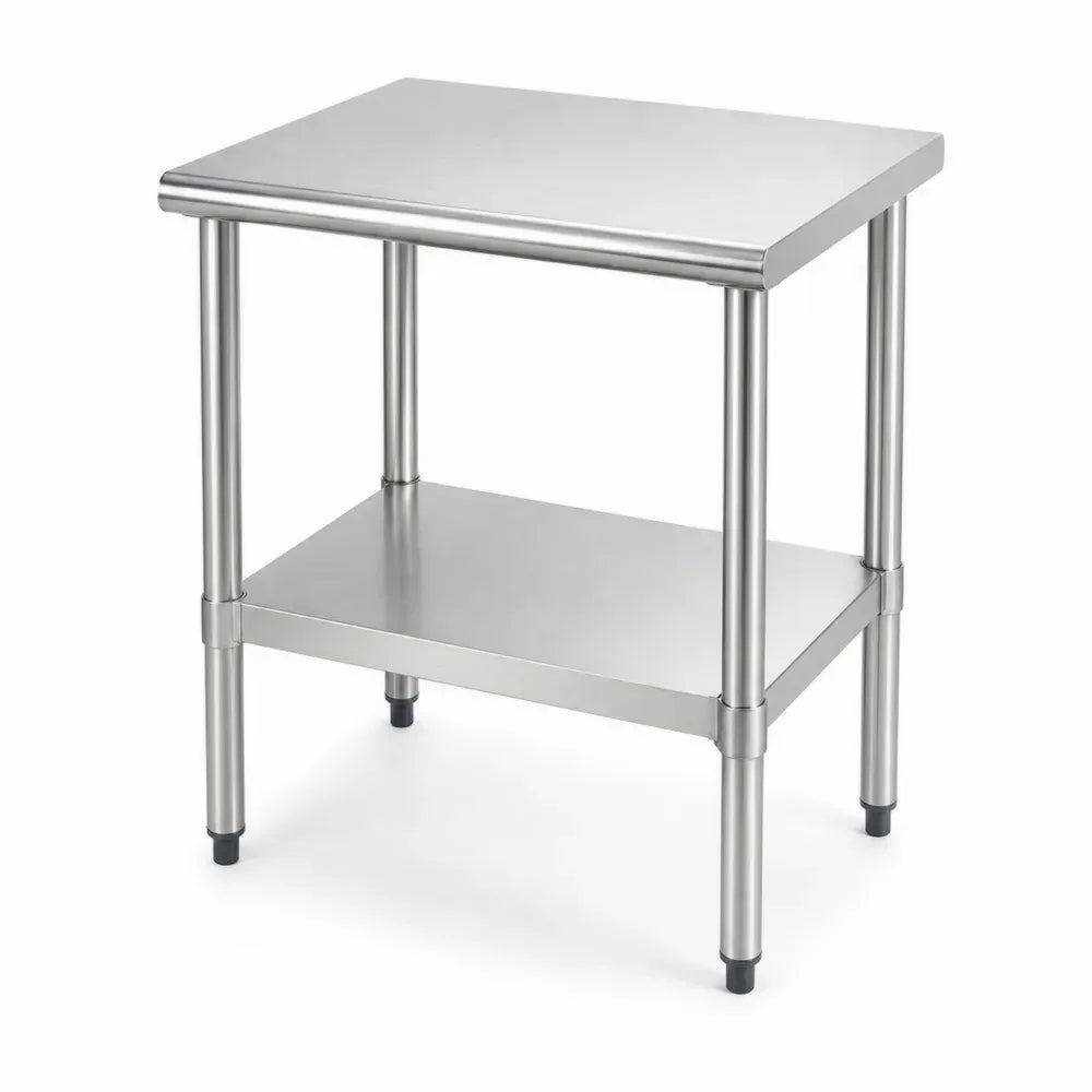 Edelstahl Arbeitstisch mit Ablage 80x60x85 cm