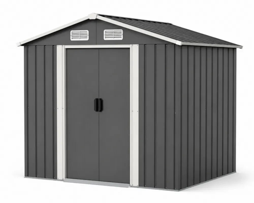 Metall Gartenschuppen Stahl Anthrazit 213 cm x 127 cm x 185 cm