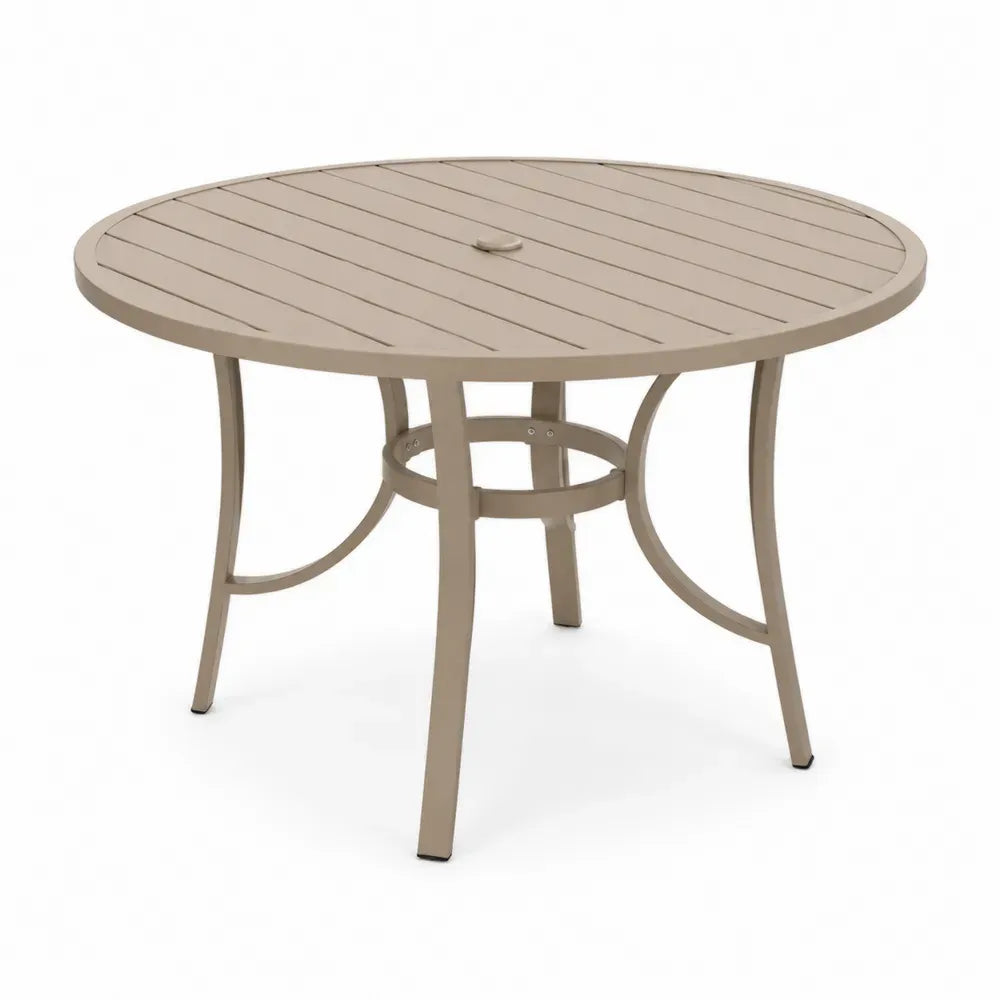Runder Gartentisch Aluminium Beige 100 cm