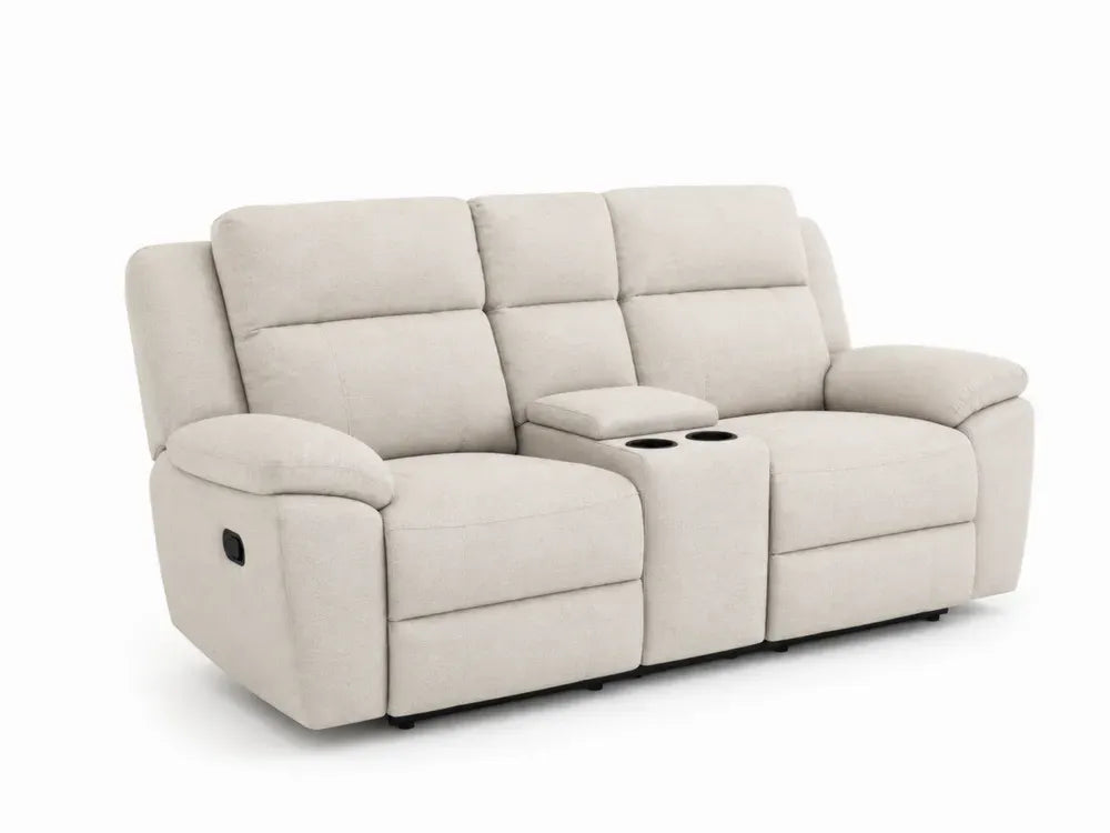 Zweisitzer-Sofa mit Stoffbezug und Getränkehaltern