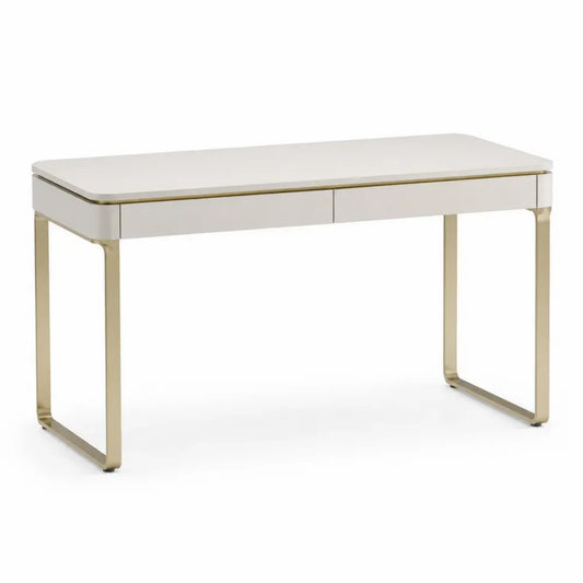 Schreibtisch mit zwei Schubladen, MDF, Stahlbeine, 120 cm