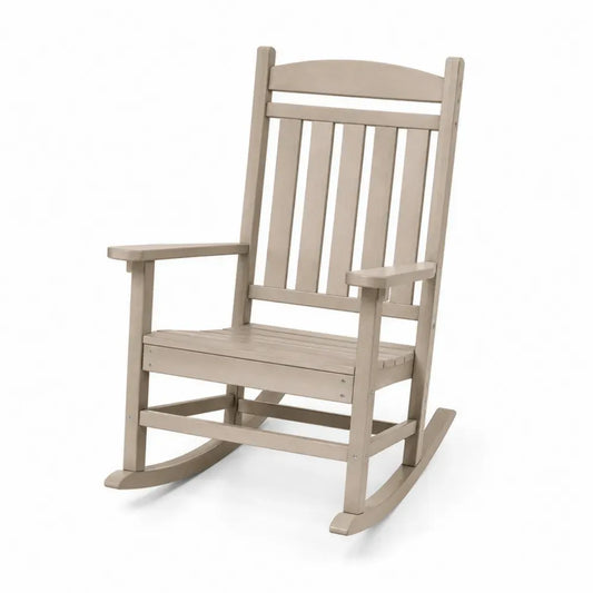 Holzschaukelstuhl Beige 105 cm