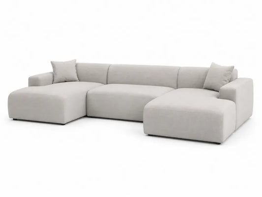 Modulares Ecksofa mit Polyestergewebe, Beige, 300cm x 200cm x 85cm