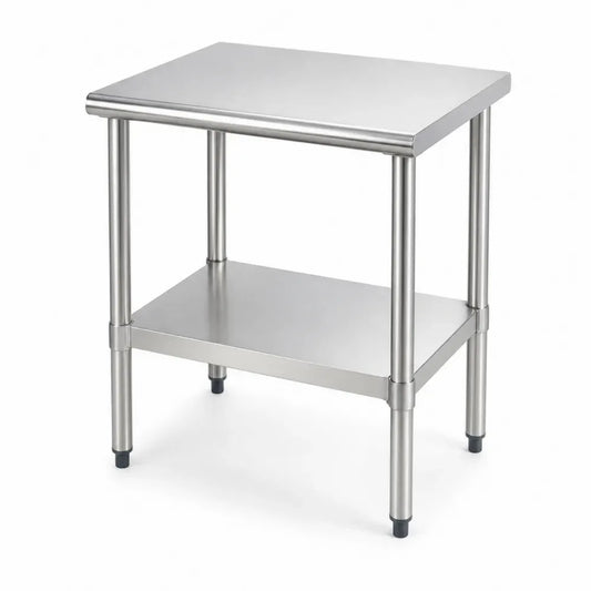 Edelstahl Arbeitstisch mit Ablage 80x60x85 cm
