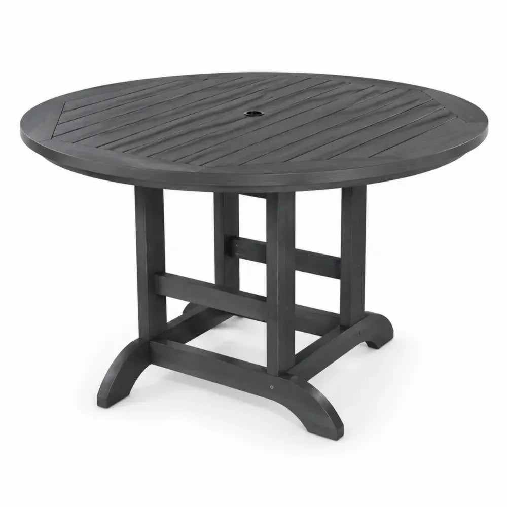 Runder Gartentisch aus Holz Ø 120 cm Schwarz