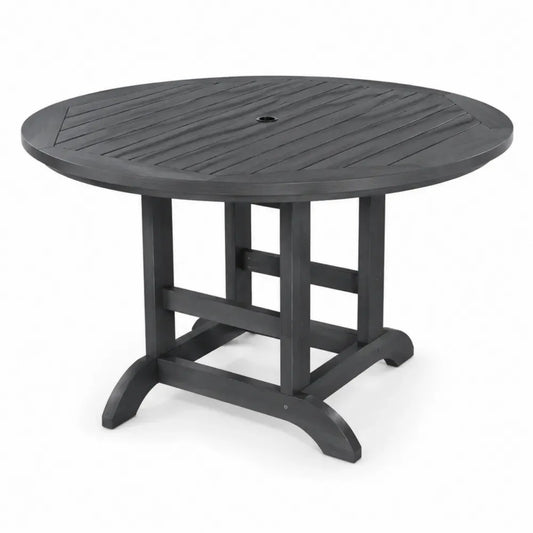 Runder Gartentisch aus Holz Ø 120 cm Schwarz