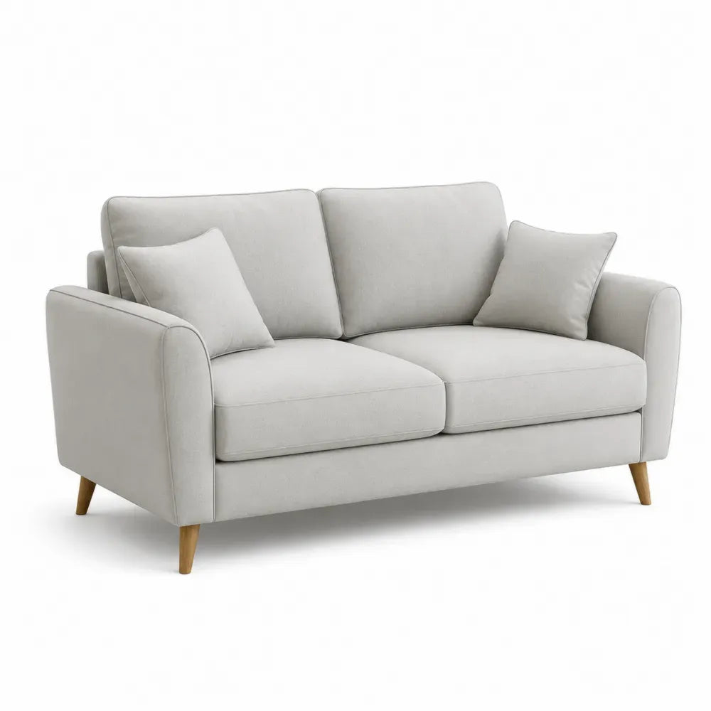 Zweisitzer-Sofa aus Polyester mit Massivholzbeinen
