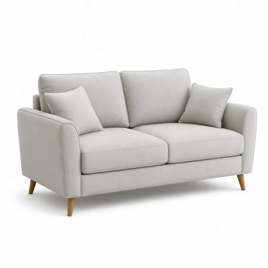 Zweisitzer-Sofa aus Polyester mit Massivholzbeinen