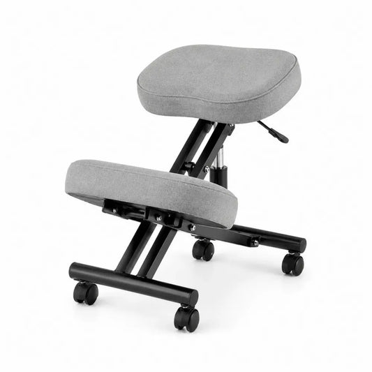 Ergonomischer Kniestuhl aus Stahl mit Polyestergewebe in Grau