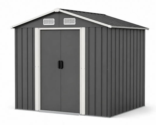 Metall Gartenschuppen Stahl Anthrazit 213 cm x 127 cm x 185 cm