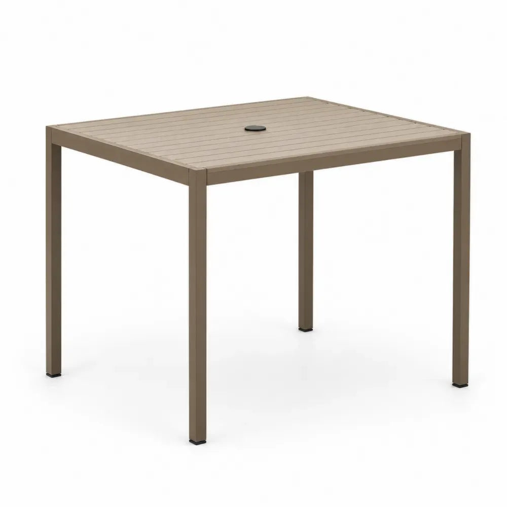 Quadratischer Gartentisch aus Aluminium Braun 90x90x75 cm