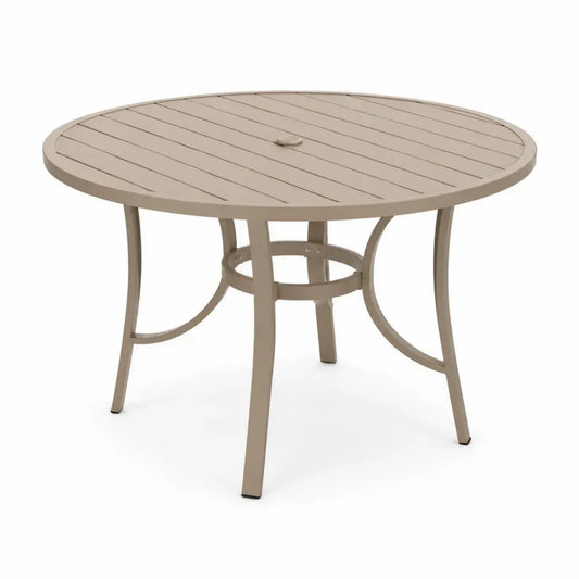 Runder Gartentisch Aluminium Beige 100 cm