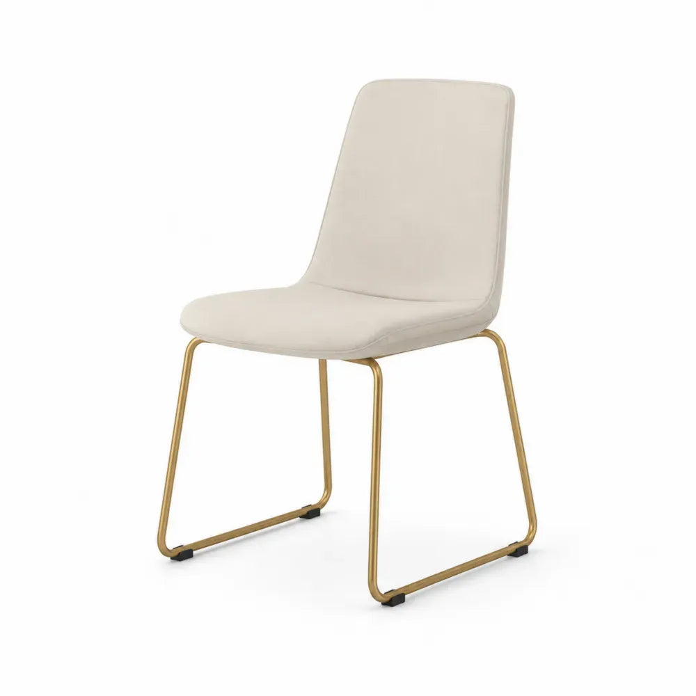 Esszimmerstuhl Beige Samt Stahlgestell