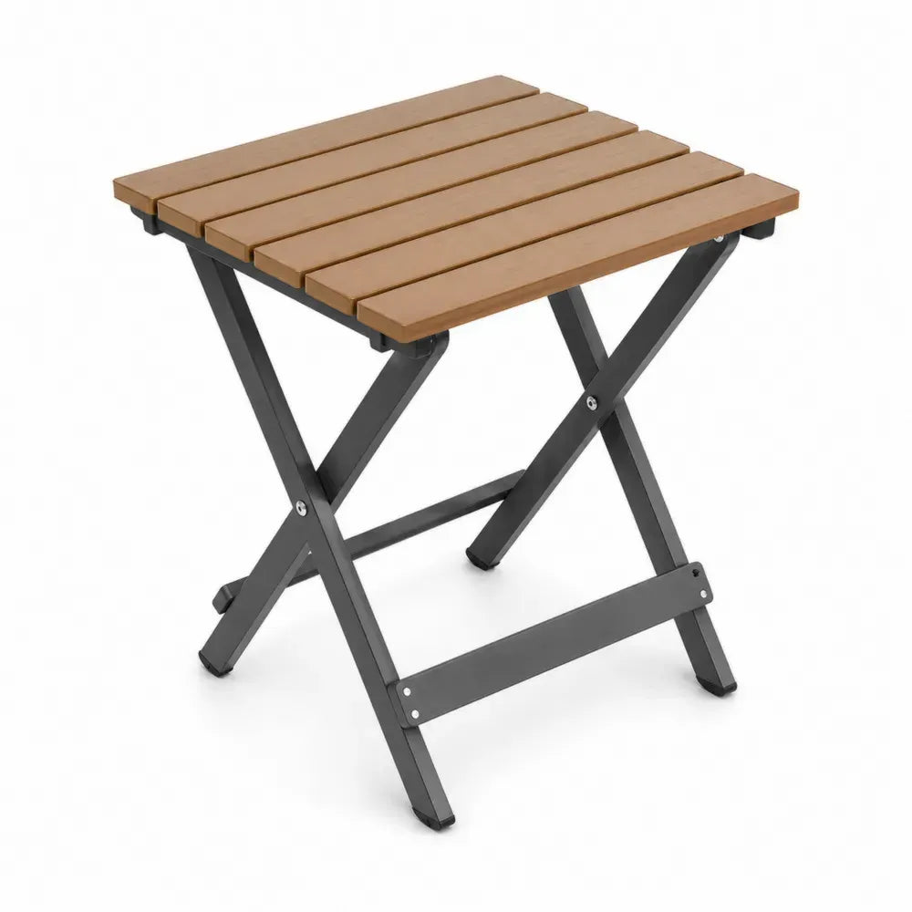 Klapptisch Akazienholz und Metall Braun/Schwarz