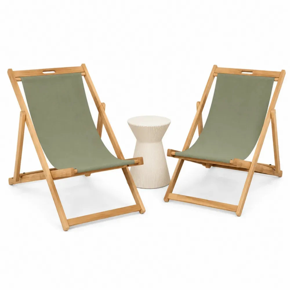 Klappstuhlset aus Holz mit Tisch, Polyester grün