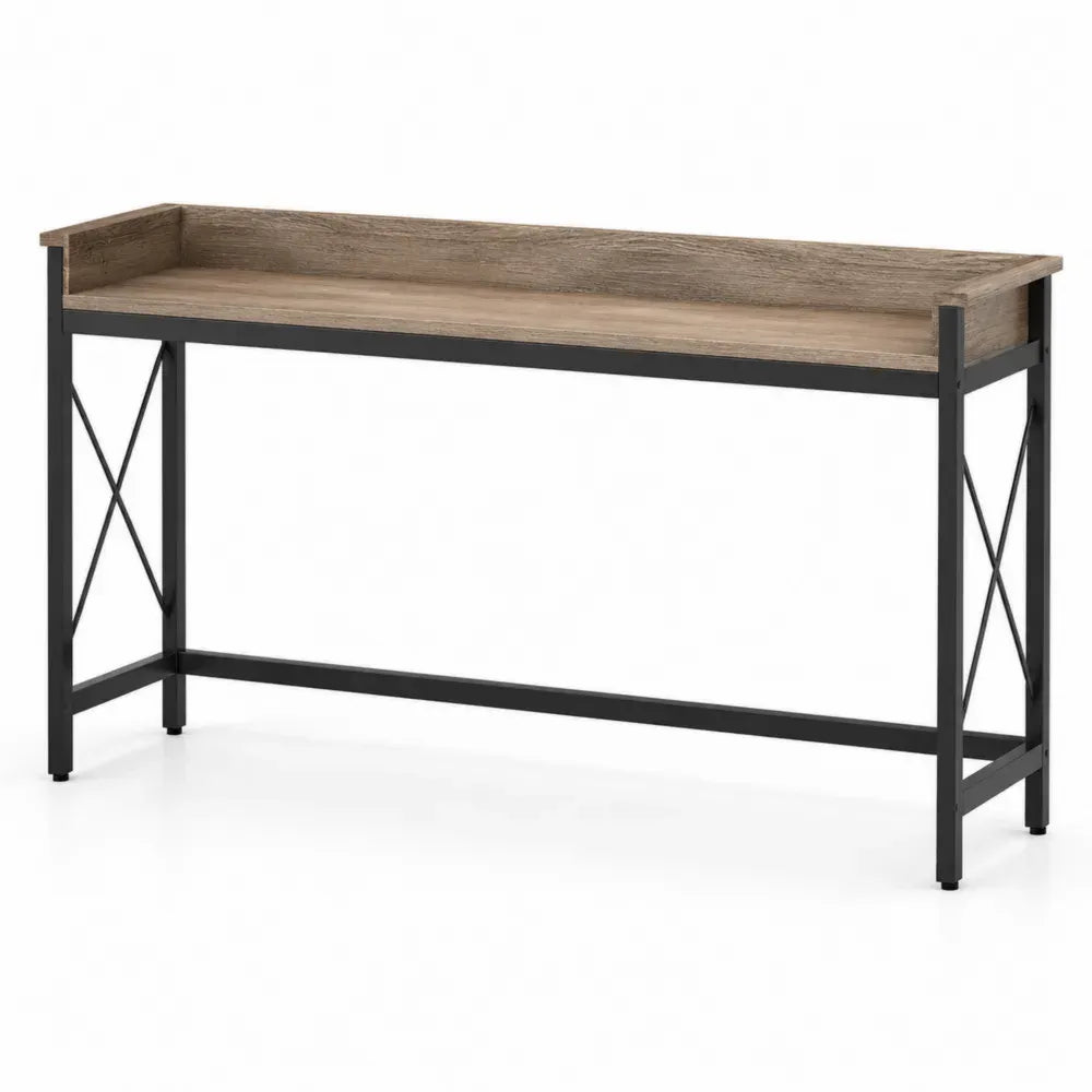 Konsolentisch aus Metall und Holz 120x40x80cm Eiche/Schwarz